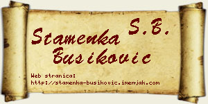 Stamenka Bušiković vizit kartica